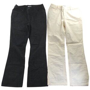 Two St. Johns Bay Women's Corduroy Pants Size 10 Lot of Two Black and White